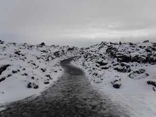 Snow Covered Lava Field