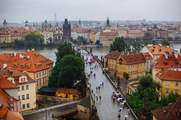 Naklejka na ściany i meble view of city of prague czech republic