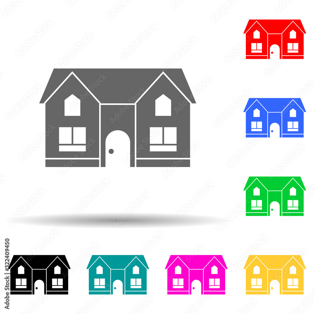 Poster house multi color style icon. simple glyph, flat vector of house icons for ui and ux, website or mob