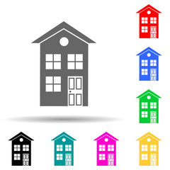 two-storey house multi color style icon. Simple glyph, flat vector of house icons for ui and ux, website or mobile application