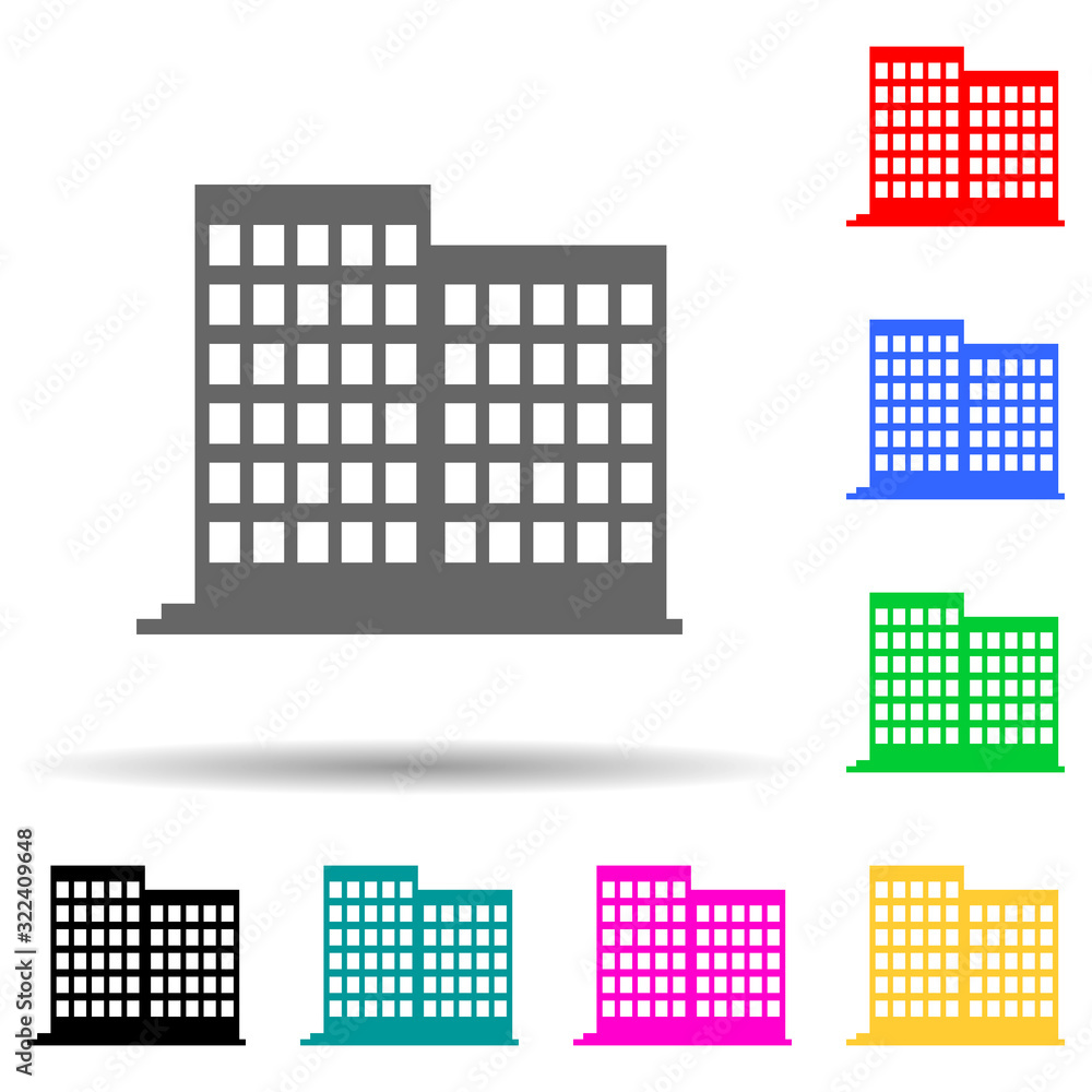 Aufkleber residential building multi color style icon. simple glyph, flat vector of house icons for ui and ux,