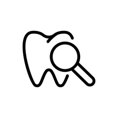 toothache icon vector. Thin line sign. Isolated contour symbol illustration