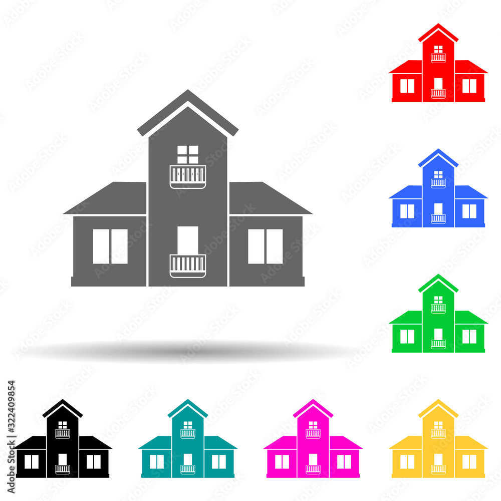 Poster house multi color style icon. simple glyph, flat vector of house icons for ui and ux, website or mob