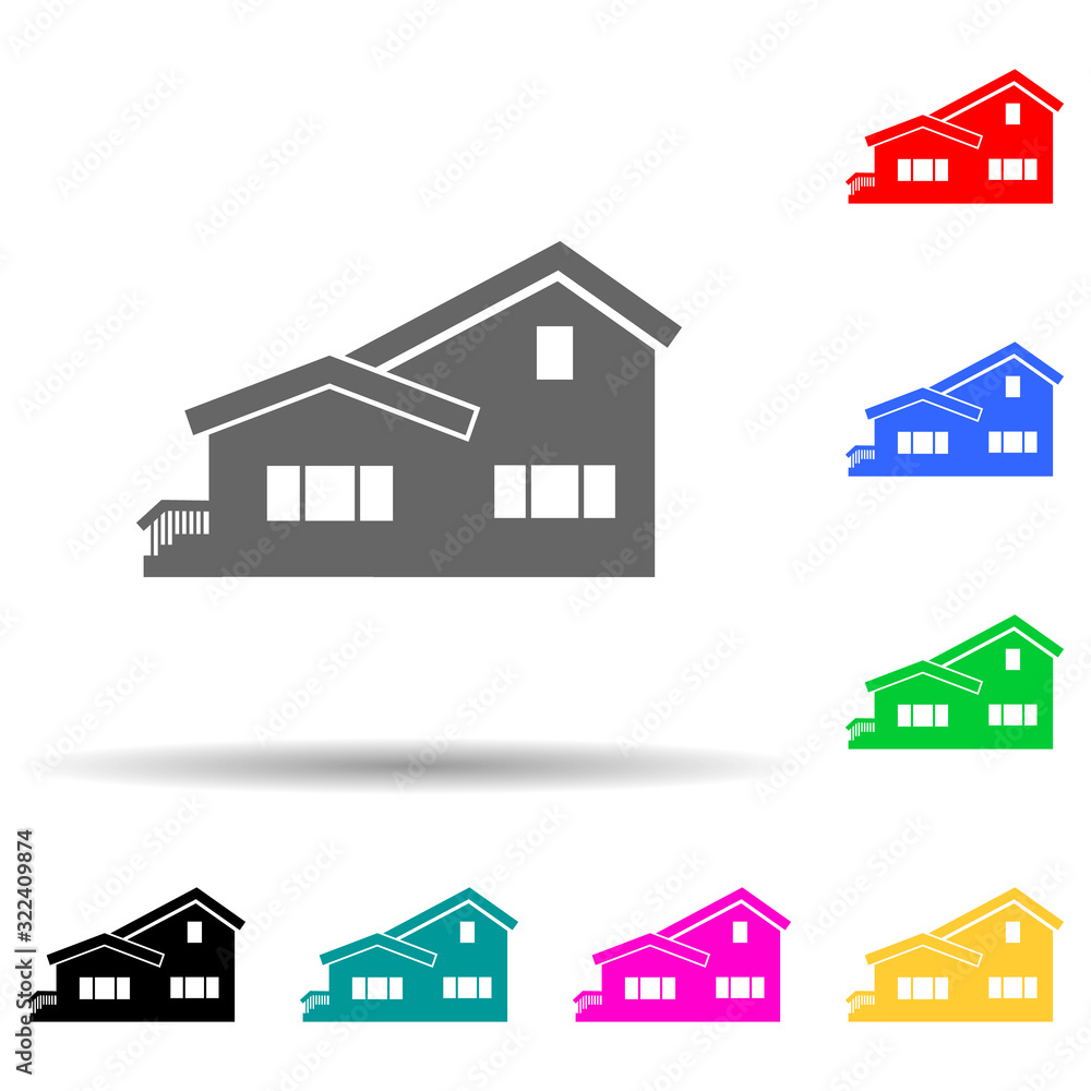 Aufkleber house multi color style icon. simple glyph, flat vector of house icons for ui and ux, website or mob