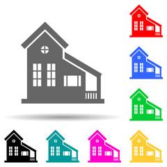 house in the village multi color style icon. Simple glyph, flat vector of house icons for ui and ux, website or mobile application