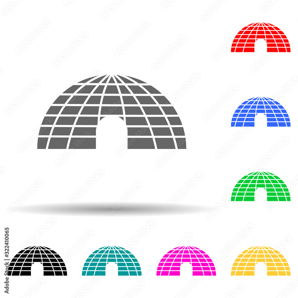 Poster ice house multi color style icon. simple glyph, flat vector of house icons for ui and ux, website or