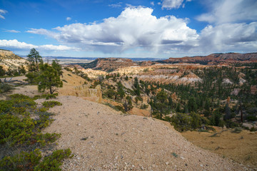 hiking the rim trail in bryce canyon national park, utah, usa