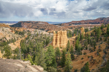 hiking the rim trail in bryce canyon national park, utah, usa