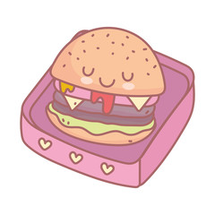 burger takeaway food menu restaurant cartoon cute
