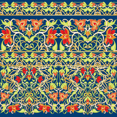 Arabic floral seamless pattern. Traditional arabic islamic background. Mosque decoration element. Vector illustration.