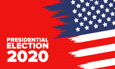 Presidential Election 2020 in United States. Vote day, November 3. US Election. Patriotic american element. Poster, card, banner and background. Vector illustration