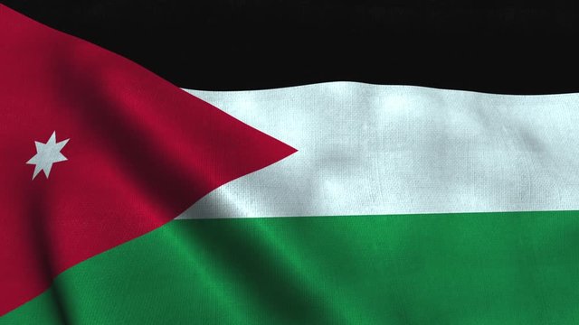 Jordan flag waving in the wind. National flag Hashemite Kingdom of Jordan