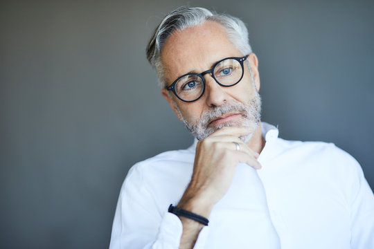 Portrait of mature man thinking