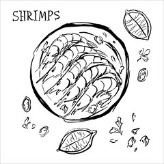 Shrimp Food Illustration
