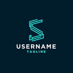 letter S logo design inspiration . letter S monoline logo design template . S lines icon template . luxury S logo