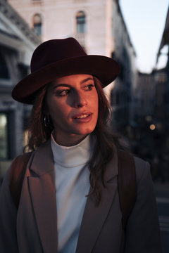 Portrait of young woman in Venice, Italy