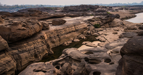 The best of rocks that are laid as a large piece, fertile nature, natural tourism, rocks that have been eroded by the river.grand canyon.
