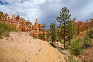 hiking the peek-a-boo loop in bryce canyon in utah in the usa