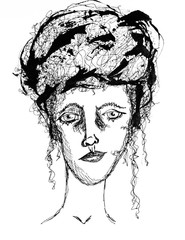 Ink Sketch of a Woman's Face