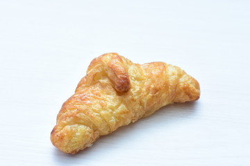 Small, freshly baked butter croissants