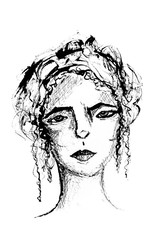 Ink Sketch of a Woman's Face