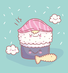 sushi salmon and tempura fish menu restaurant food cute