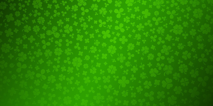 Background on St. Patrick's Day made of clover leaves in green colors