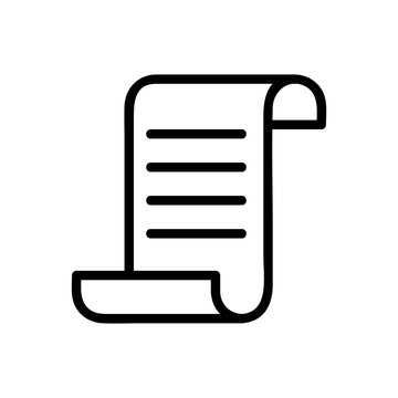 recommend clip art: parchment paper scroll icon vector. Thin line sign. Isolated contour symbol illustration