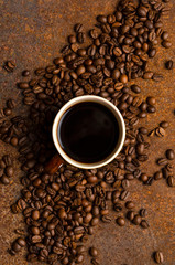 Chaga coffee with spice on the dark background