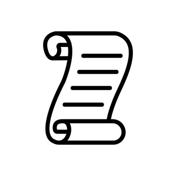 recommend clip art: parchment paper scroll icon vector. Thin line sign. Isolated contour symbol illustration