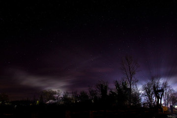 Fototapeta na wymiar Colorful night starry sky shot