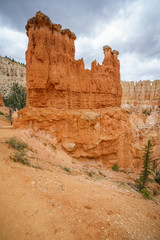 hiking the peek-a-boo loop in bryce canyon in utah in the usa