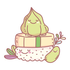 wasabi sushi and pea menu restaurant food cute