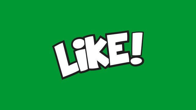 Reaction Text Animation in Green Screen Background OMG LIKE YES NO
