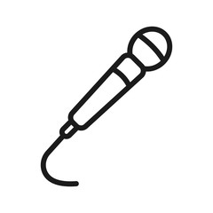 Vector Line Icon Of Microphone. Eps-10.
