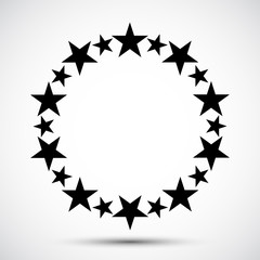 Star in circle icon Symbol on White Background