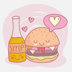 burger and syrup menu restaurant food cute