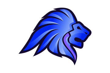 Lion Head Logo Vector Template Illustration Design, Wild Lion Head Mascot