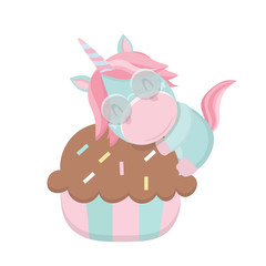 A cute cartoon animal with dessert..