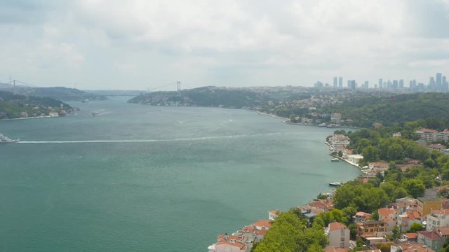 Istanbul Bosphorus and Waterside House Aerial View 3