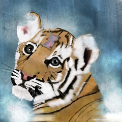 Ilustración digital de tigre