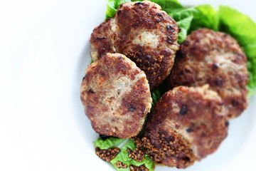 homemade burger pattern with black pepper sauce