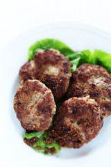 homemade burger pattern with black pepper sauce