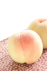 Japanese Peach on cloth with copy space