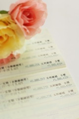 Fototapeta na wymiar Japanese book saving account book on white background