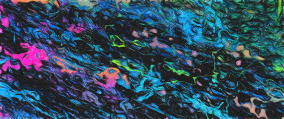 Abstract design pattern in happy bright colors, warm volume brush strokes on canvas, template backdrop for print flyers, banners, advertising production, invitations and cards, web graphic background