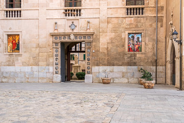 Fototapeta na wymiar Inner courtyards of the Palma Cathedral in Palma de Mallorca, Spain
