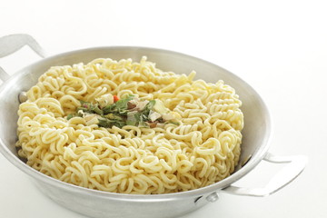 Korean instant ramen noodles with seasoning