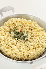 Korean instant ramen noodles with seasoning