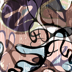 color abstract ethnic seamless pattern in graffiti style with elements of urban modern style